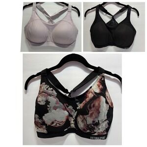 Lot 3 Victoria's Secret VSX Lightweight Sports Bra 36DD Wire Free Crossback